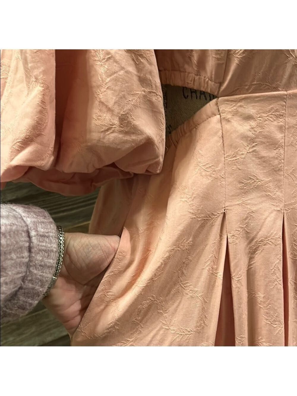 NWT Lost & Wander Blush Pink Bird Song Midi Dress, Size Medium - Picture 6 of 11